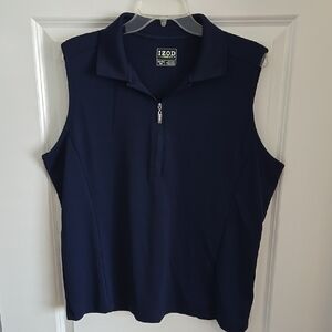 Izod Dark Blue Sleeveless Polo Top